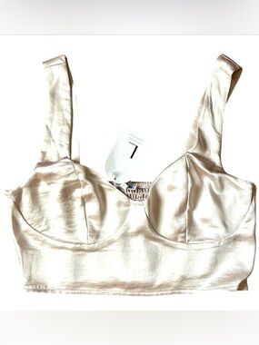 The NOW | The Lifestyled CO | White Crop Tank Top | White Wedding Event Top NWT
